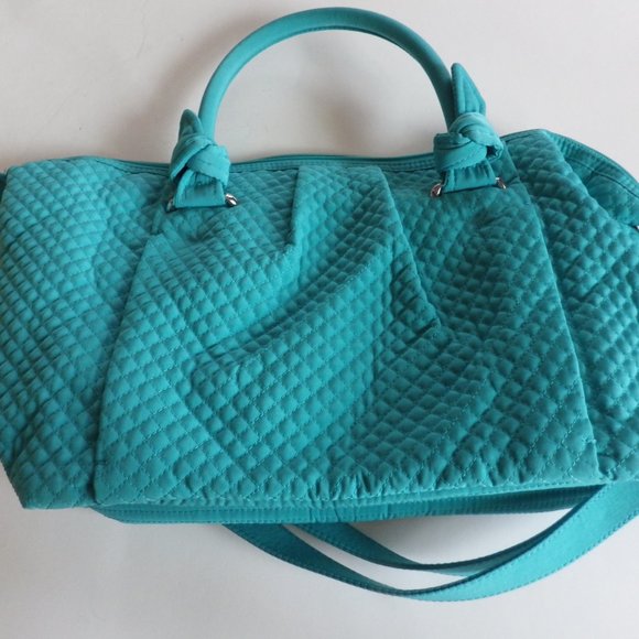 VERA BRADLEY Hadley On-the Go/Satchel Purse/ Microfiber/Shoulder Bag/ Teal Green - Picture 10 of 11